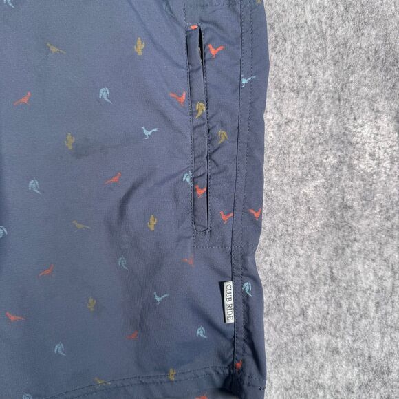 Club Ride Shorts Mens Size 34x11 Blue Cargo Cactus Bird Adjustable Waist - Picture 4 of 13